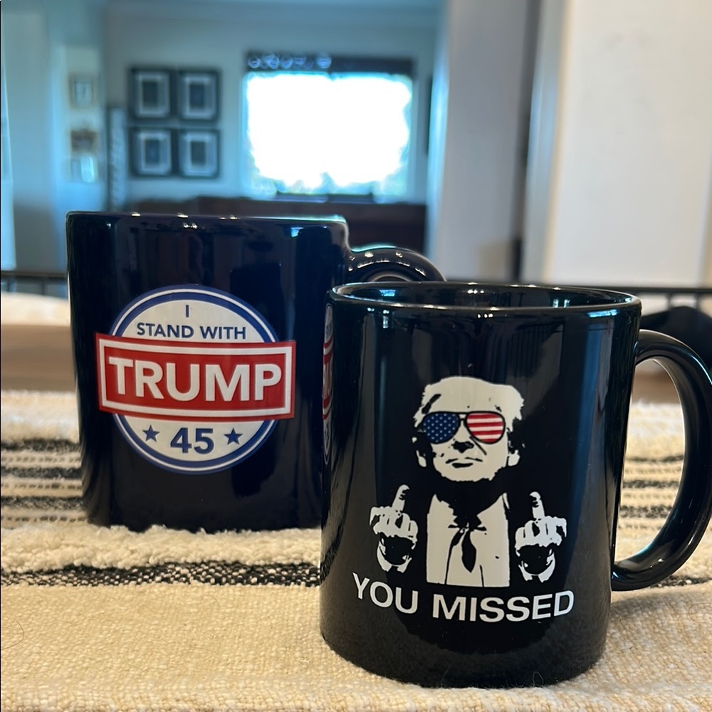 Trump Large 45 Coffee Cup and You Missed Smaller Mug
